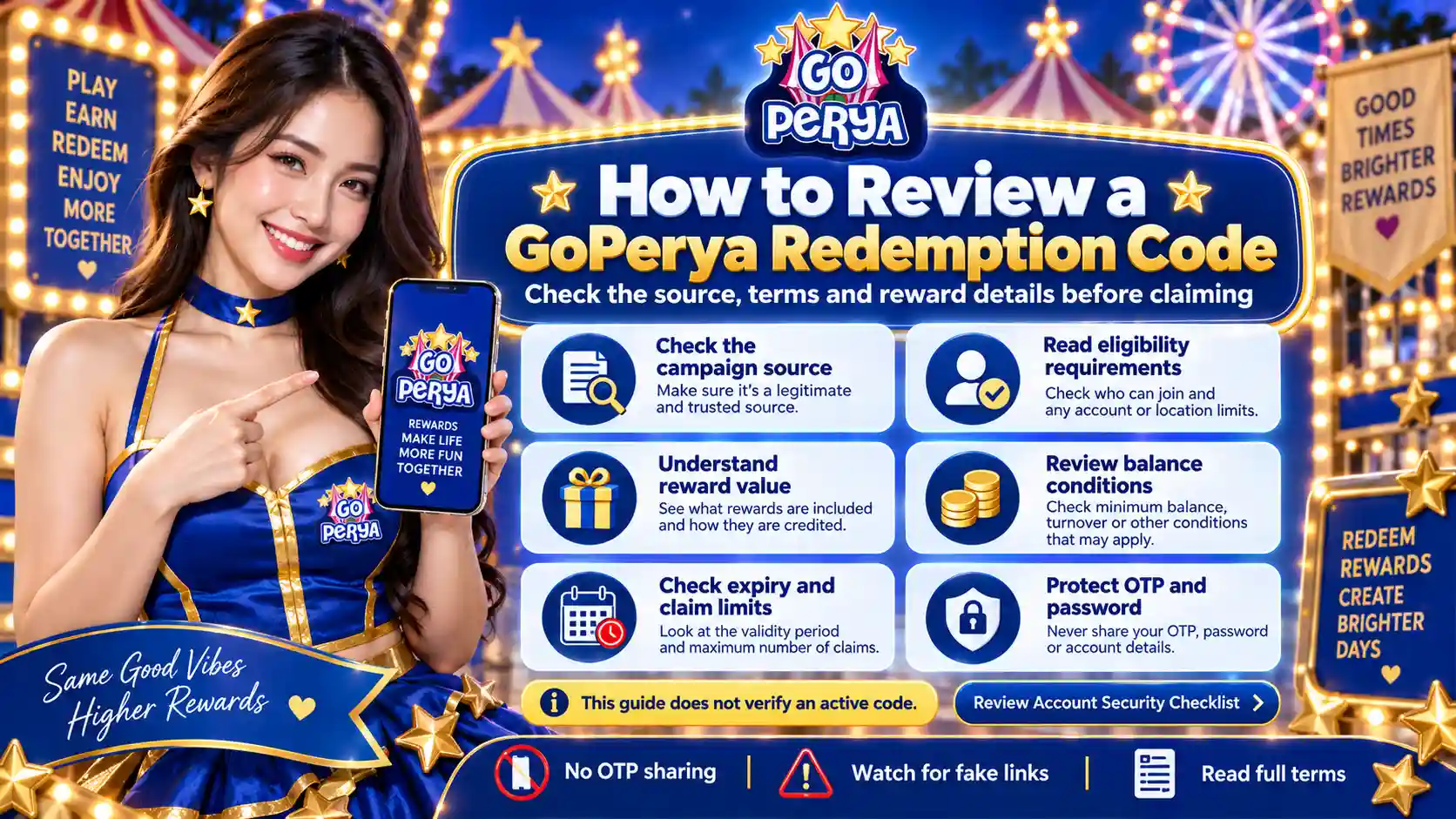 GoPerya promotional code eligibility expiry and reward terms illustration